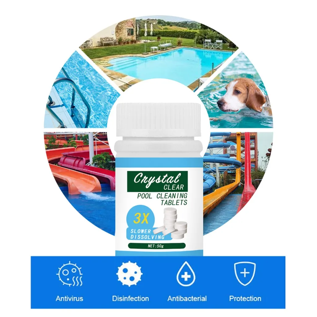 50 шт./компл. Чистящие Таблетки для бассейна многофункциональные эффективно