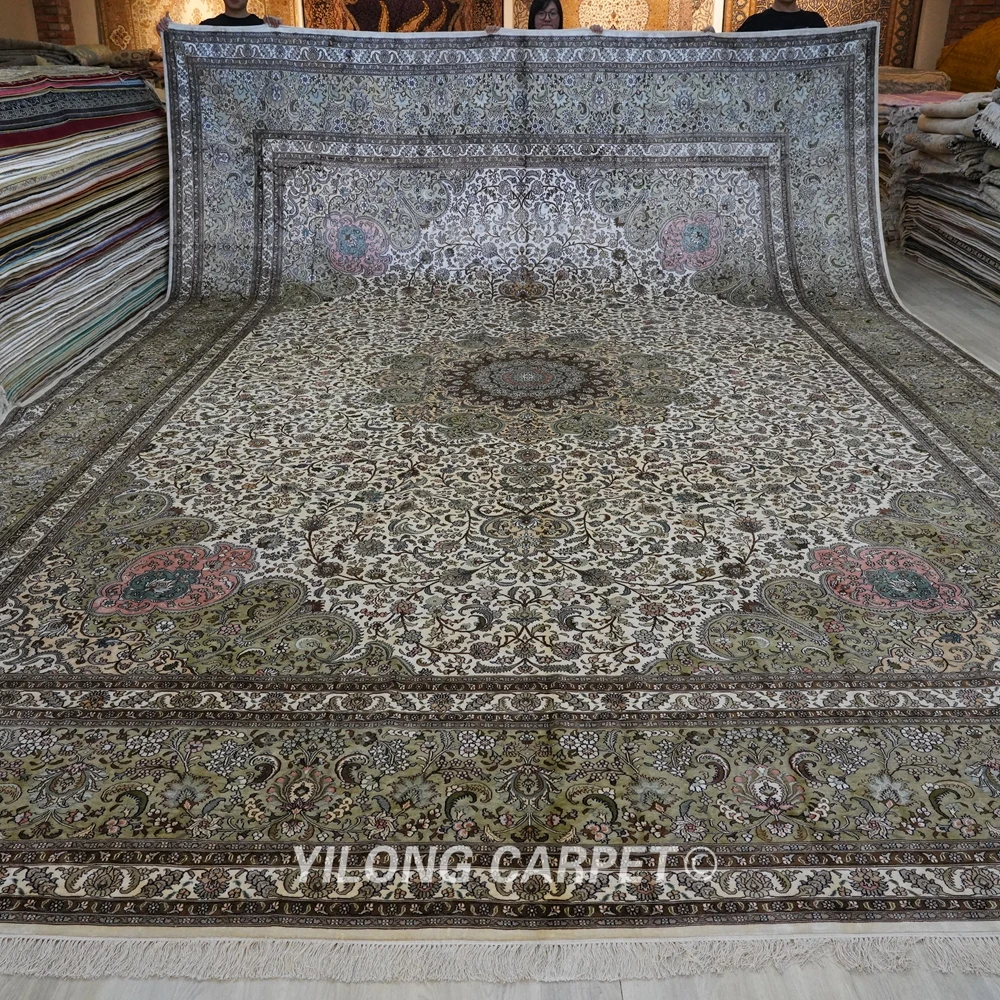 Yilong 14 'x 20' Большой Классический турецкий стиль ручной вязки шелковые