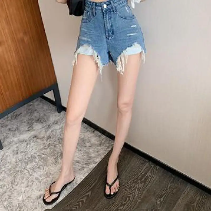 

Genayooa Sexy Shorts Women High Waist Casual Denim Shorts Ripped Streetwear Female Jeans Shorts With Pocket Summer 2020 New
