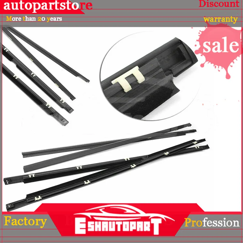 

4pcs Front Rear Left Right Door Window Weaterstrip Seals Window Mouldings Fit For Montero Pajero V43 V45 V32W V36W V32V 90-03