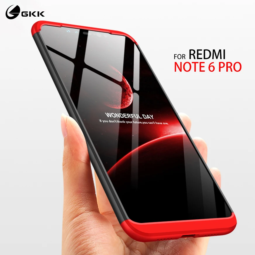 GKK чехол для Xiaomi Redmi Note 8 7 6 5 pro чехол 360 все включено 3 в 1 противоударный матовый чехол для Redmi note 6 5 Чехол