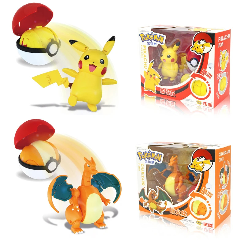 

Genuine Pokemon Box Elf Ball Deformation Toy Pikachu Venus Fire-breathing Dragon Storm Dragon Super Dream Anime Character Model