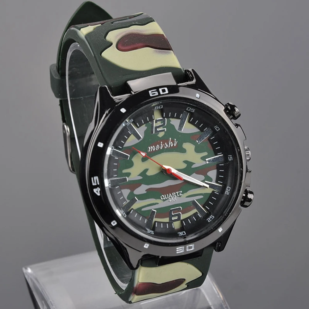 

Men Gift Alloy Jewelry Fashion Analog Sports Camouflage Style Casual Quartz Arabic Numerals Wrist Watch