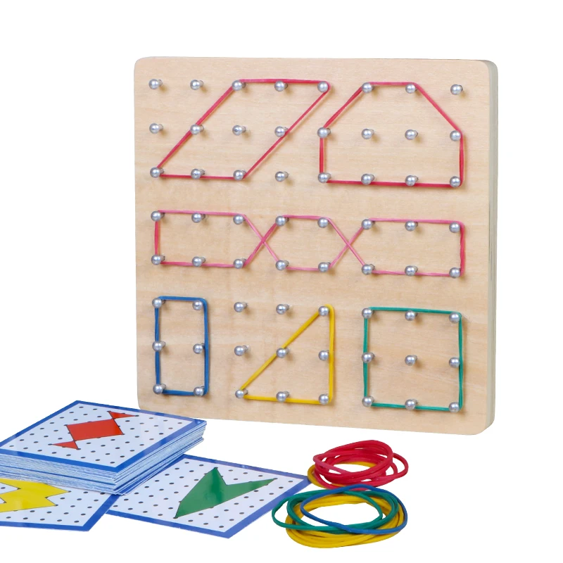 

Игрушки Монтессори для детей, креативная графика, резиновый галстук для ногтей, детские развивающие деревянные Математические Игрушки для ...