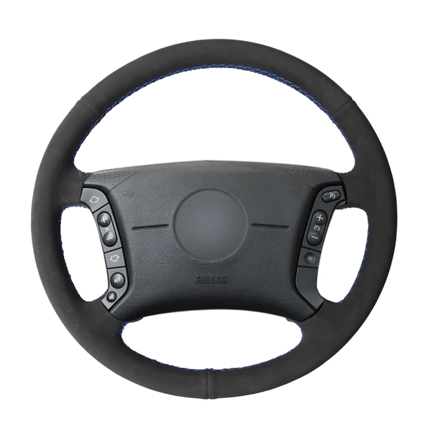 

DIY Car Accessories Hand Sew Comfortable Breathable Black Suede Steering Wheel Cover for BMW E46 318i 325i E39 E53 X5