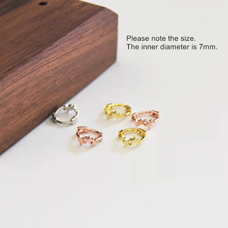 Серьги из стерлингового серебра 925 пробы модные простые серьги со звездами