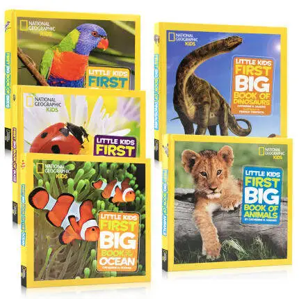 

5Pcs National Geographic Little Kids First Big Book of The Ocean Birds Bugs Dinosaurs Animals 100 Popular Science Painting