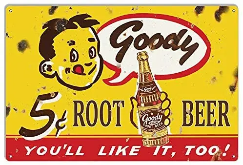 

ArtFuzz Goody Root Beer Drink Reproduction Nostalgic Metal Sign 12x16