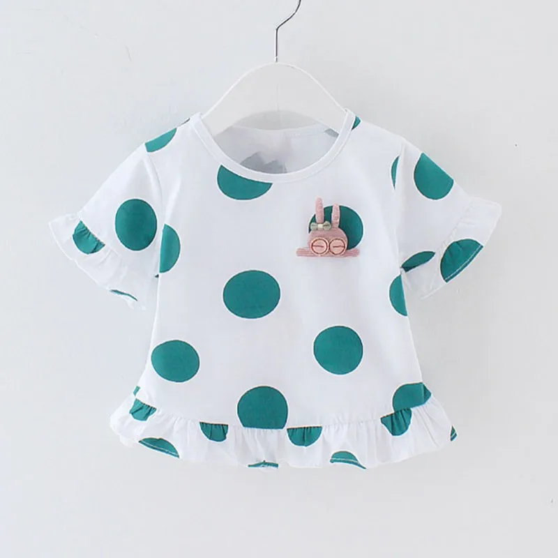 Футболка детские летние хлопковые топы с принтом для девочек блузка