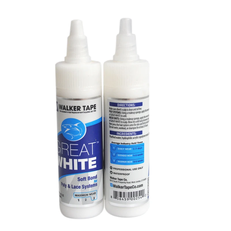 1.4FL OZ(41.4ml) White Hair Adhesive Soft Bond Adhesives Glue For Poly & Lace Systems Wig Adhesives Glue