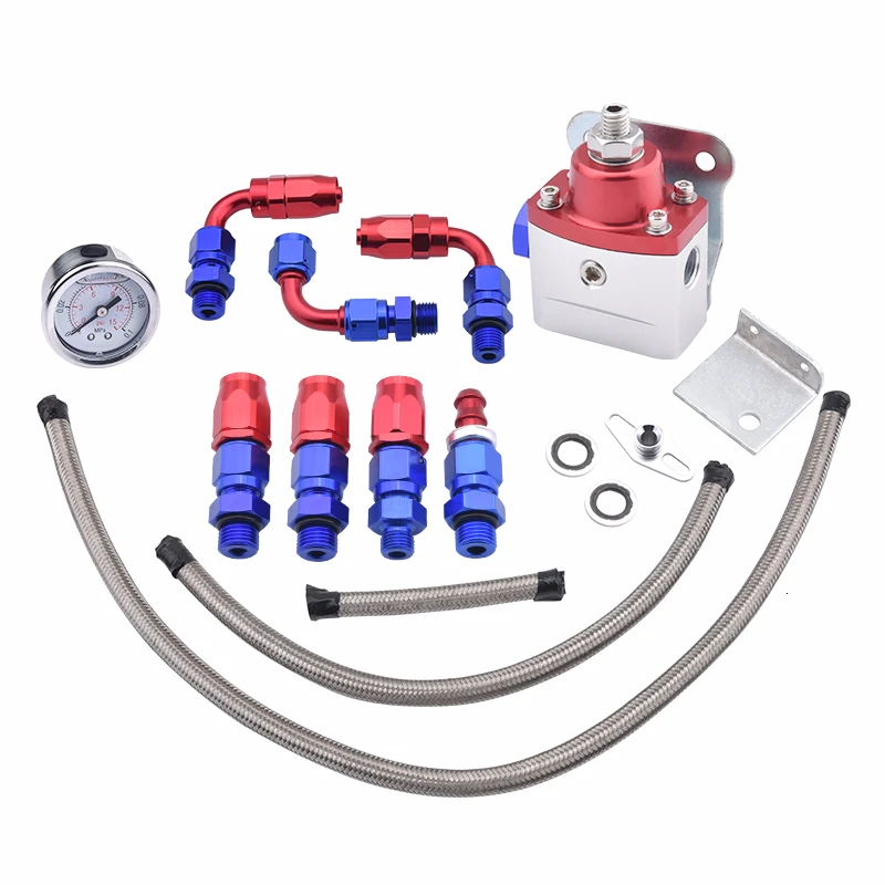 SPEEDWOW Универсальный Регулируемый регулятор давления топлива с манометром + AN6