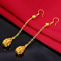 hoyon genuine 24k gold color for women earrings hollow water drop yellow gold womens earrings 3 8gpiar memorial day gift