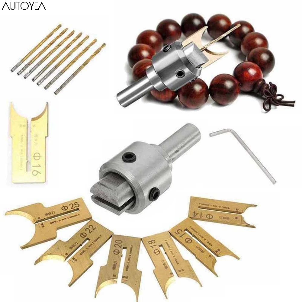 

10/16/24PCS Beads Drill Bit Carbide Ball Blade Woodworking Milling Cutter Molding Tool Beads Router Drills Bit Set