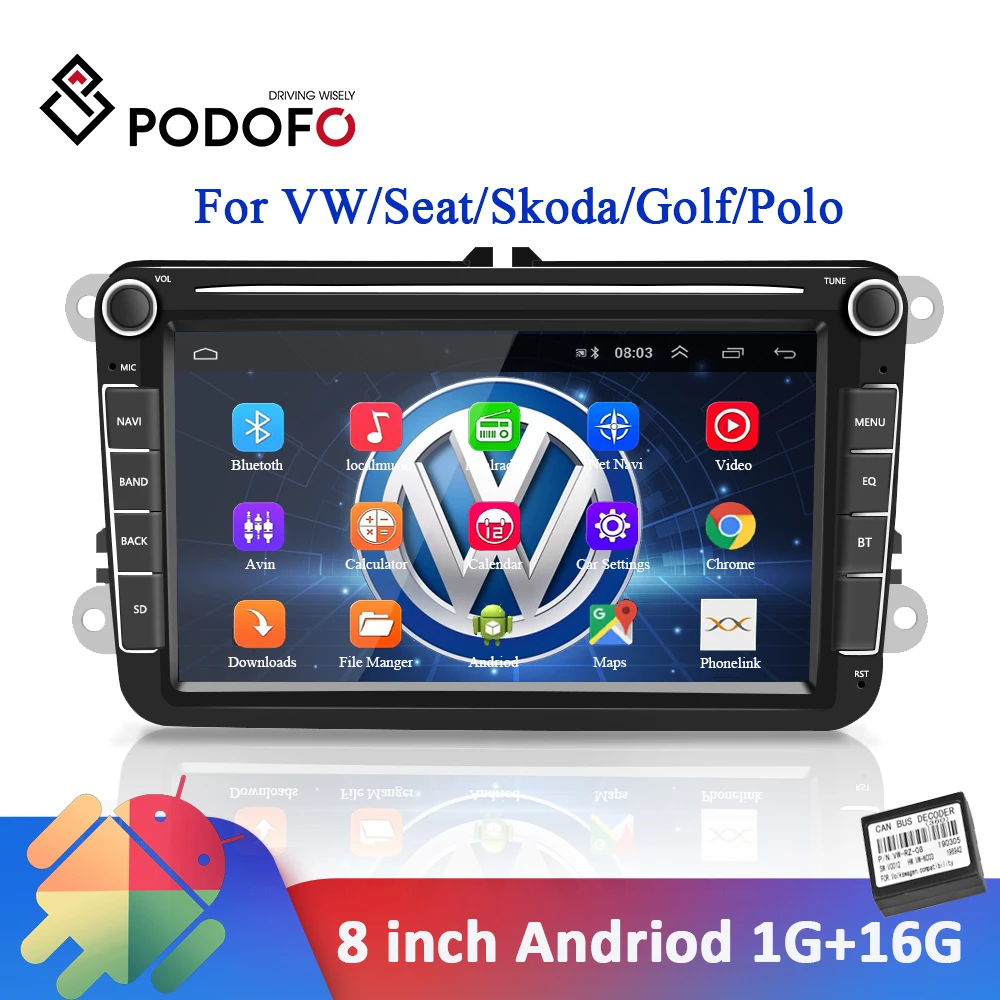 Podofo 2Din Android 8 1 автомобильный MP5 мультимедийный видео плеер GPS автомобильное радио