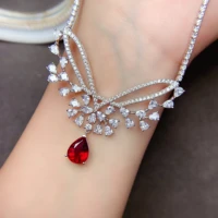 new natural ruby stone necklace 925 silver womens necklace high end atmosphere luxury design party jewelry christmas gifts