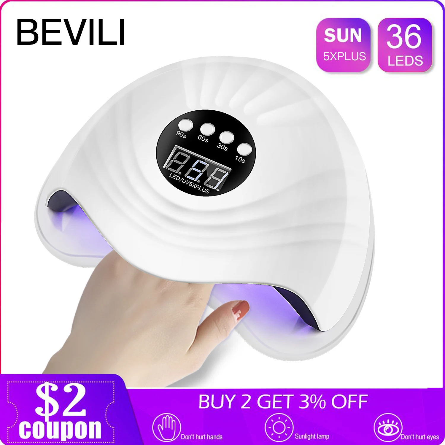 

108W UV Nail Lamp with LCD Display LED Nail Lamp Nail Dryer For Curing Gel Polish Auto Time Sensor 10/30/60S For Nails