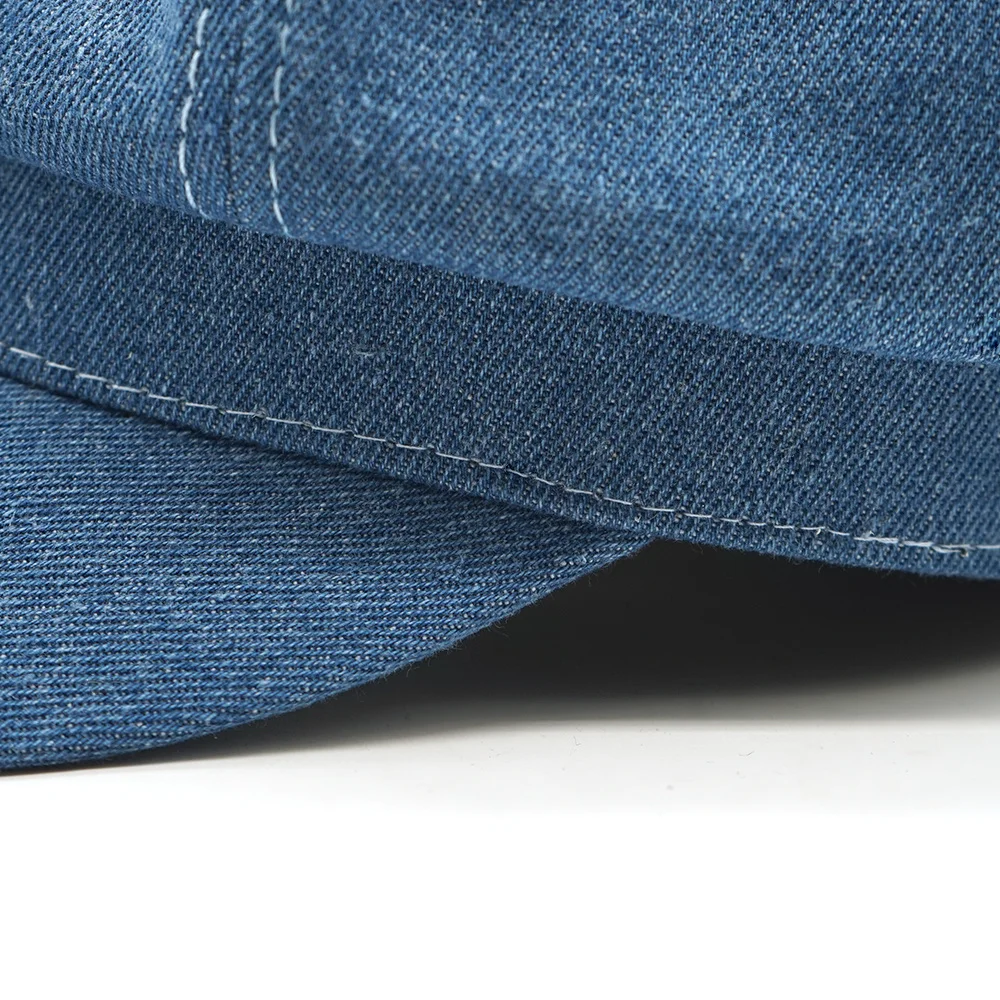 

New Women Leisure Octagonal Hat Ladies Denim Beret Hat Cowboy Cap Newsboy Cap Octagonal Baker Beret Hat