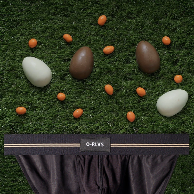 Мужские трусы-брифы ORLVS черные бесшовные трусы из воздухопроницаемой ткани с