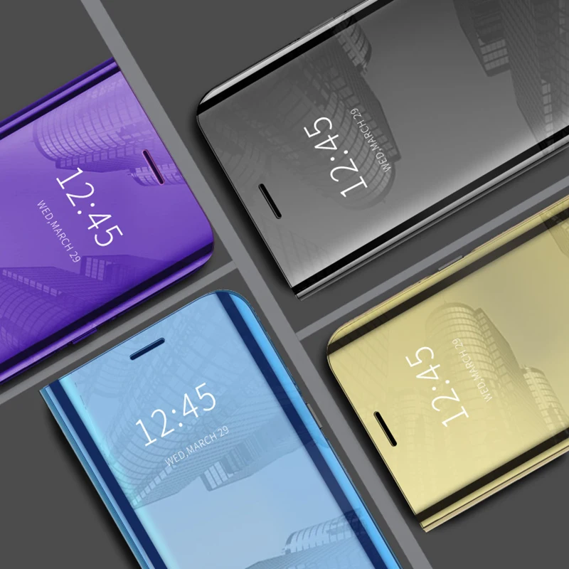 Умный зеркальный флип чехол для телефона Xiaomi Redmi Note 3 4 4A 4X 5 5A 6 6A 7 7A 8 8A 8T 9 9S 9A 9C 10X Plus