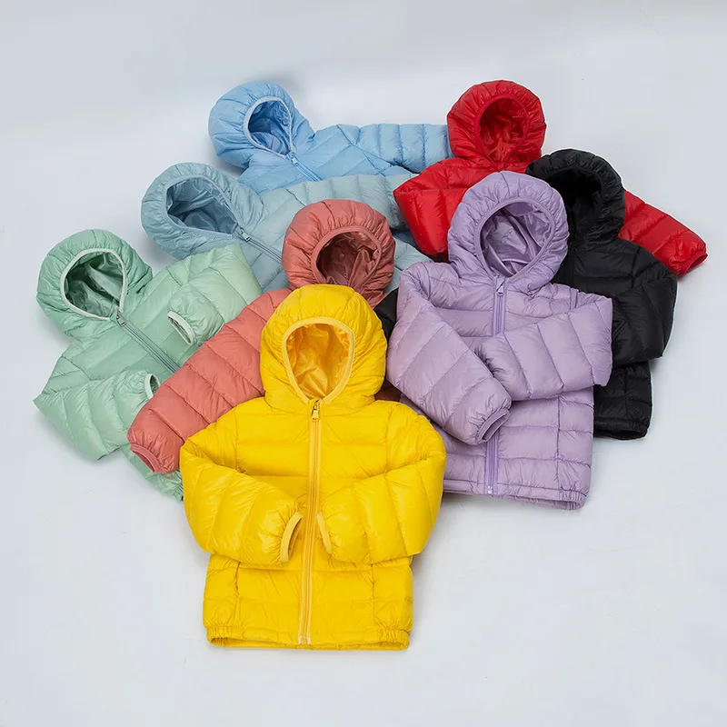 

90% Duck Down Winter Down Jacket Boy Girl Child Kid Light Coat Hooded Thin Warm big boys Outerwears