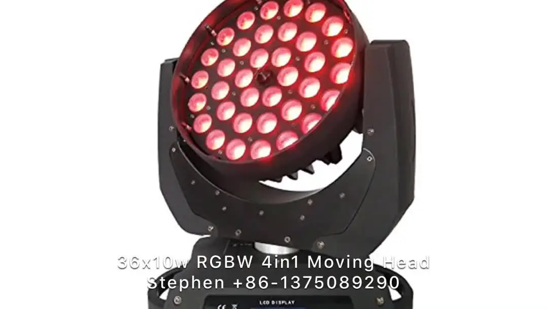 

Профессиональная Светодиодная лампа 36x18 Вт 6 в 1 RGBWA + UV zoom