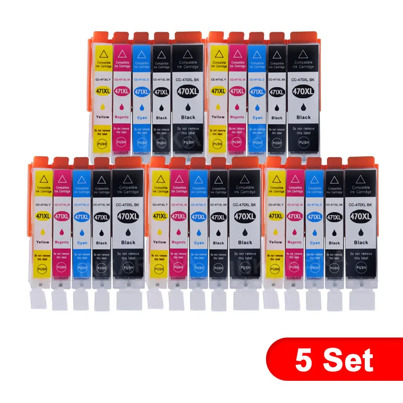 PGI470471 5Set INKARENA PGI-470 CLI-471 Заправляемый картридж для Canon PGI470 CLI471 470 PIXMA MG6840 MG5740 TS5040 TS6040 картриджи для принтеров - Цвет: PGI470471 5Set