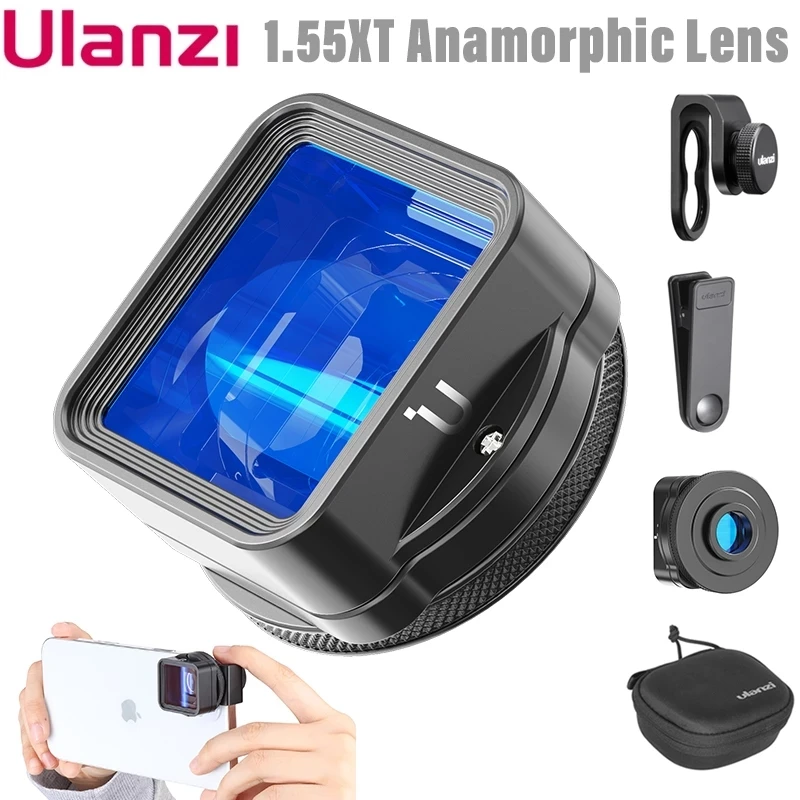 

Ulanzi 1.55XT Anamorphic Lens for iPhone 13 12 Mini Pro Max 11 1.55X Wide Screen Video Widescreen Slr Movie Videomaker Filmmaker