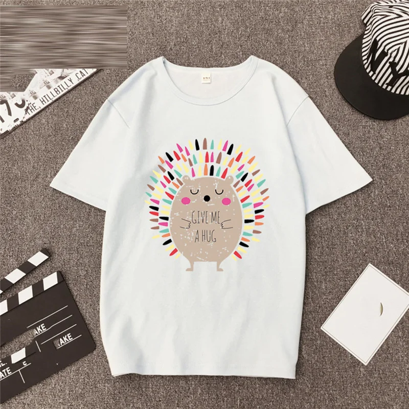 Женская футболка с милым принтом модная женская Повседневная Блузка коротким