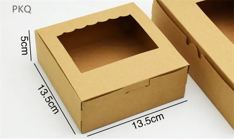 5 шт. чистая крафт-бумага коробка с окном мыло ручной работы в коробке ювелирные