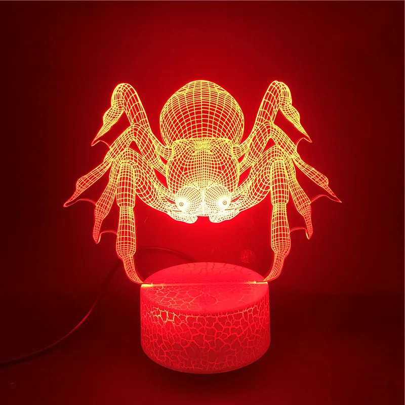 Человека паука Ночная Светодиодная лампа в 3D Черная Вдова творческие Звездная