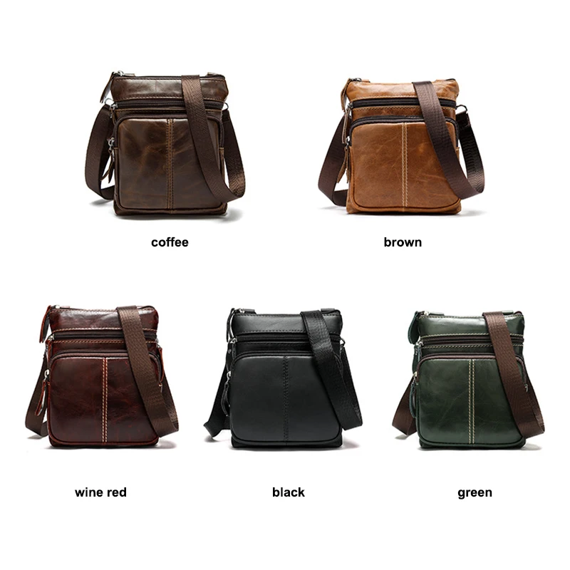 

VICUNA POLO Hot Sell Brand Solid Genuine Cow Leather Men Messenger Bag Small Mens Travel Crossbody Shoulder Sling Bag For Phone