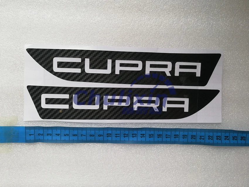 CUPRA letter Автомобильные наклейки из углеродного волокна для автомобильных противотуманных фар для 2 шт./лот seat leon cupra FR+ автомобильные наклейки и наклейки - Название цвета: CUPRA letter