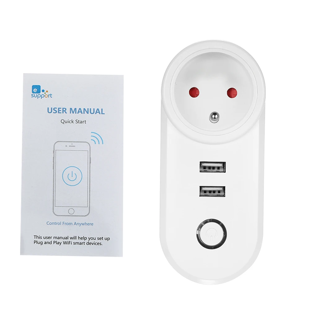 Мини умная WiFi розетка ЕС Тип E/USB разъем дистанционное управление с помощью