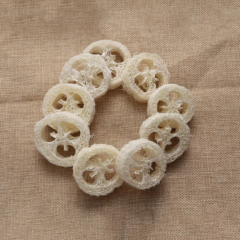200 штук 4 6 см диаметр Loofah Ломтики DIY пользовательские мыло инструменты чистящие