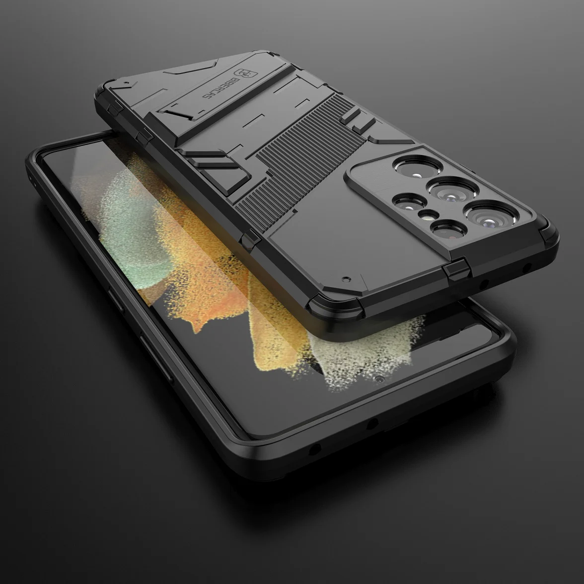

Phone Case For Samsung Galaxy S21 Ultra FE Plus Luxury Thin And Light Shockproof Protection Armor Belt invisible bracket Cover