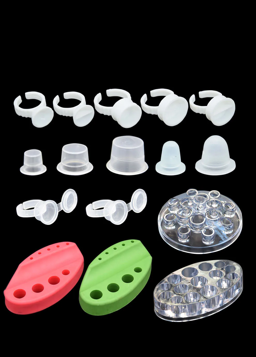 

100pc S/M/L Plastic Disposable Tattoo Ink Cups Permanent Makeup Pigment Clear Holder Container Cap Tattoo Accessory