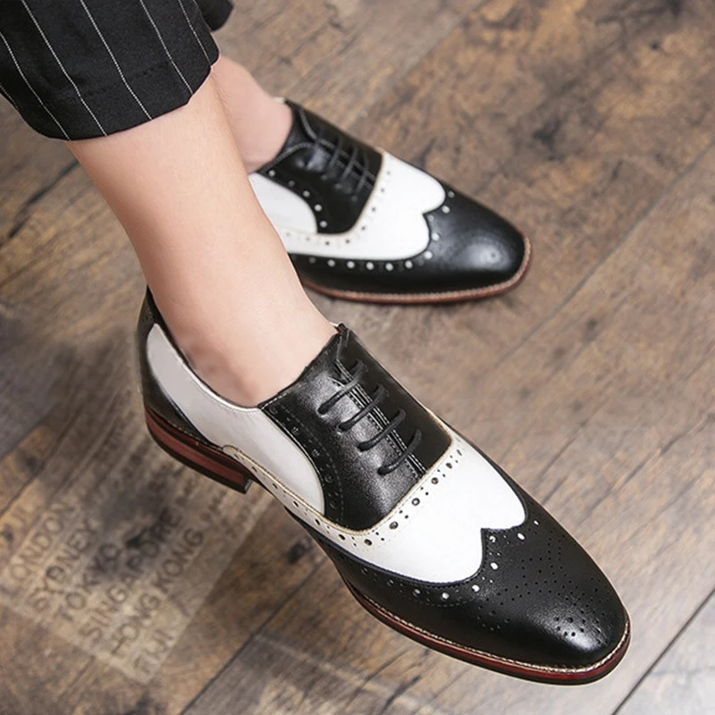 

Fashionable Men's Business Casual Single Shoes Spring And Summer New Men's Leather Shoes Mesh Breathable Large Single Shoes
