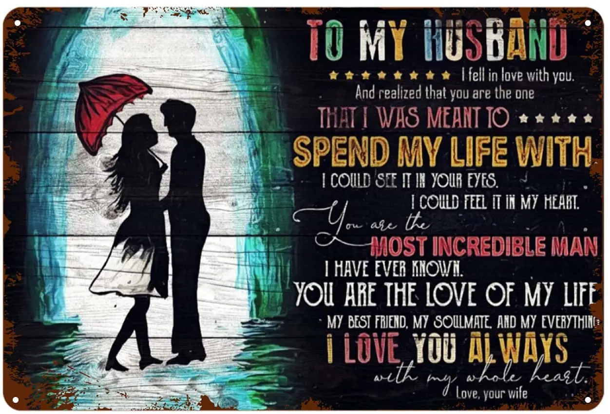 

kegill My Husband Tin Metal Signs Wall Decor Fun Decoration for Home Kitchen Bar Room Garage Vintage Retro Poster Plaque Gift