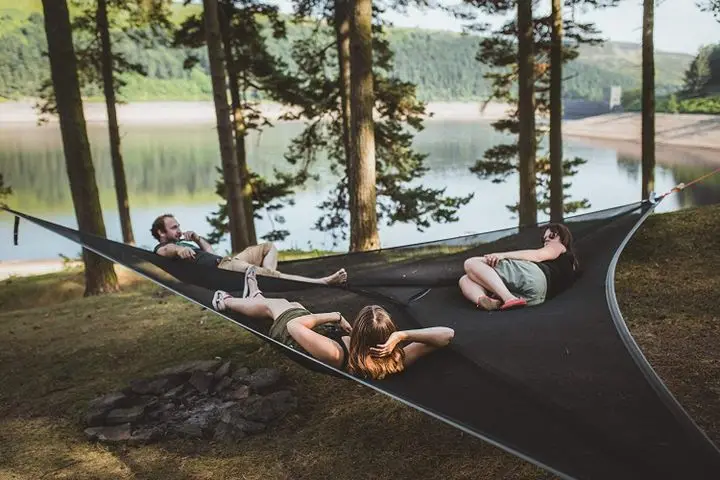 

MULTI-PERSON HAMMOCK- PATENTED 3 POINT DESIGN Portable Hammock Triangle Aerial Mat Convenient Camping Sleep Dropshipping