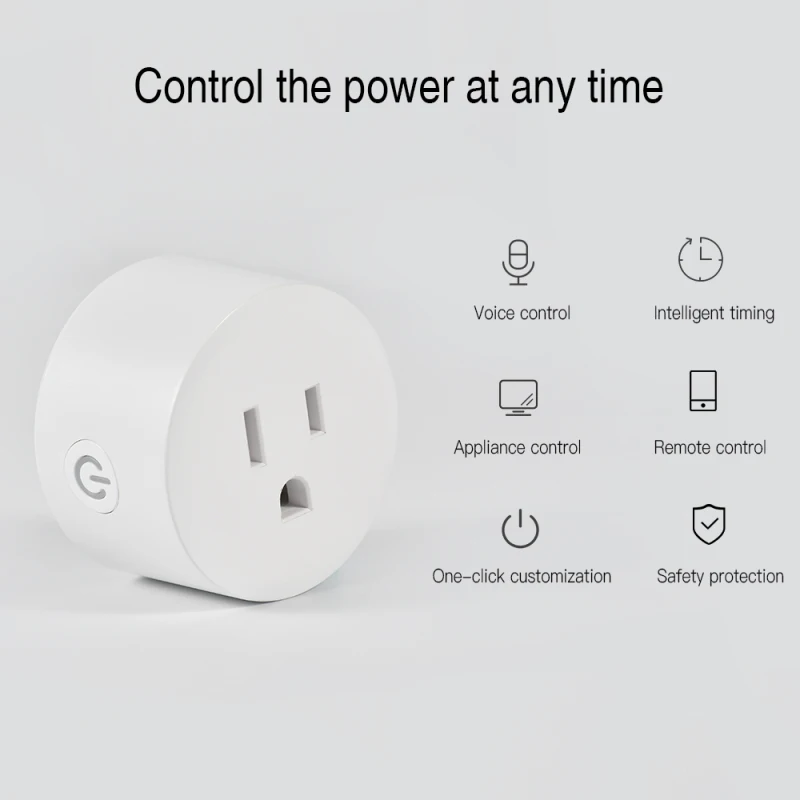Умная розетка Aubess с таймером и Wi-Fi 2-5 шт. голосовым управлением через приложение