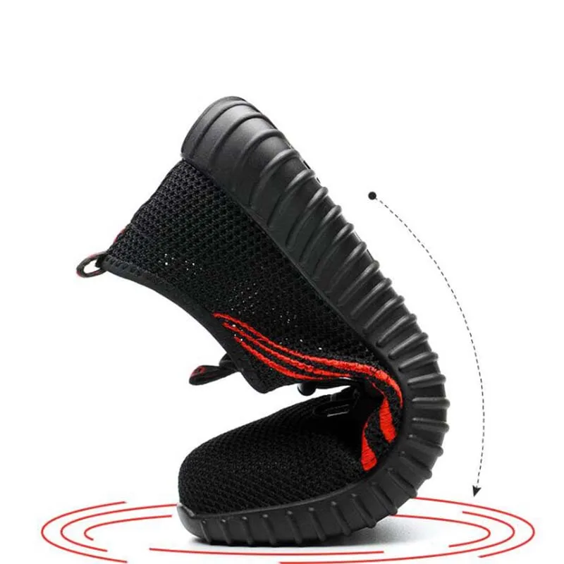 Кроссовки мужские сетчатые легкие дышащие защита от ударов летняя защитная