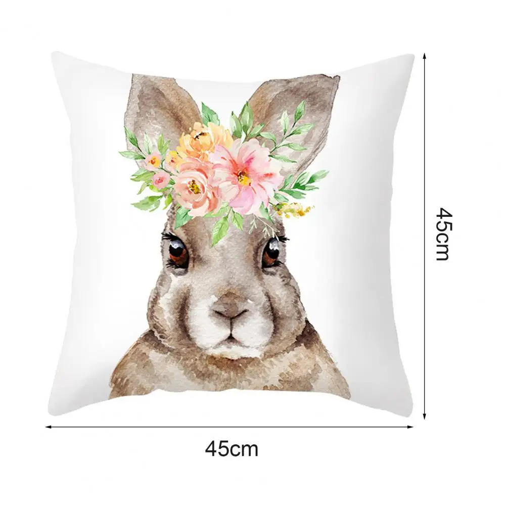 

Cushion Protector Various Styles Colorfast One Side Printed Easter Pillowcase for Sofa
