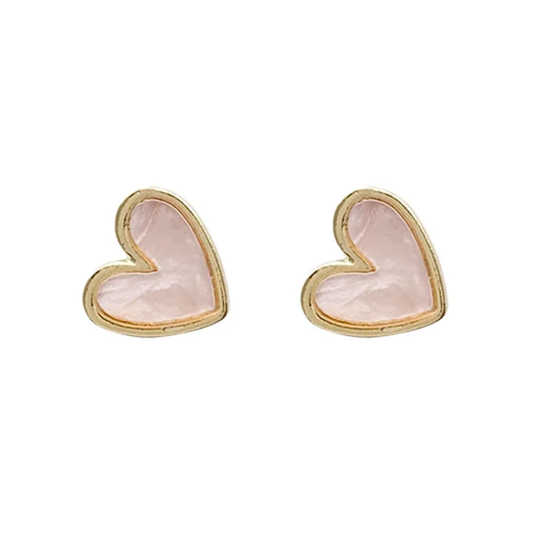 

Sweet Acrylic Heart Stud Earrings Delicate Gold Color Mini Ear Studs Trendy Ear Nails For Women Girls Jewelry Gift