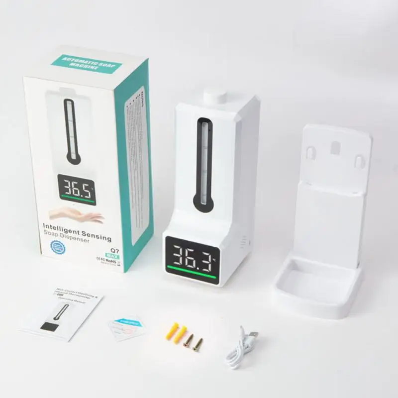 

2 In 1 Infrared Thermometer K9 1000ml Automatic Soap Dispenser Palm Temperature Measurement And Disinfection Integrated Machine