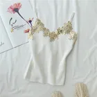 Женская трикотажная блузка без рукавов, с V-образным вырезом