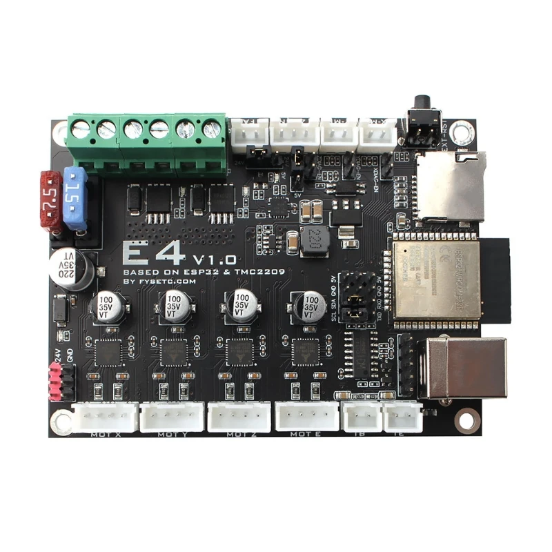 Плата управления ESP32 и TMC2209 E4 V1.0 с Wi-Fi Bluetooth для 3D-принтеров ЧПУ-роутеров 1 компл. |