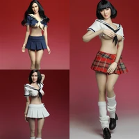 16 scale student uniform shirt plaid minikirt school girl clothes set for 12 female action figure hot toys accessories
