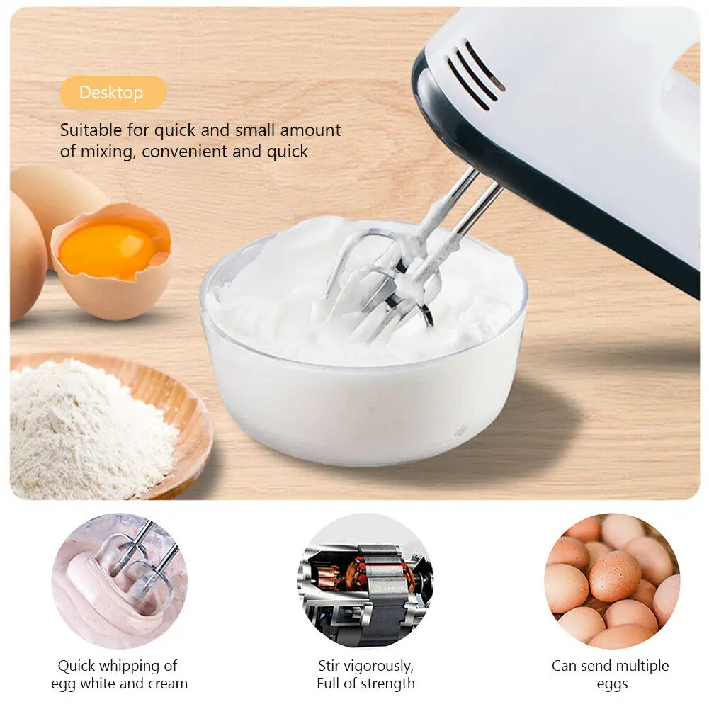 

Electric Food Egg Hand Mixer Cake Dough Stand Blender Bowl Beater 7 Speed Mixing LXY9