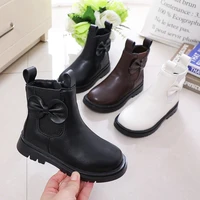 girls snow boots bow knot princess ankle boots for children waterproof warm cotton ankle high zipper autumn winter classic 26 36