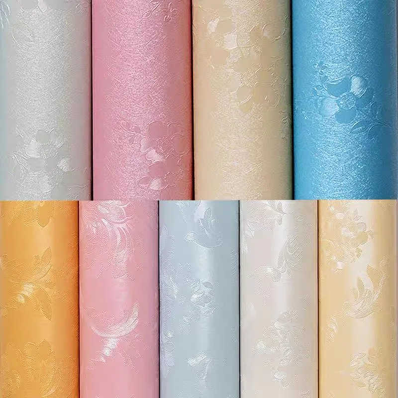 

vinyl Roll wallpaper embossing flower rose leaf membrane bedroom living room wall decoration 3d mural wallpapers pink blue yel